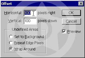 imdi Layer/Flatten Image seeneiyle tm layerlerimizi birletirelim. Layerlerimizi birletirdikten sonra Filter/Other/Offset seeneine aadaki deerleri girin.